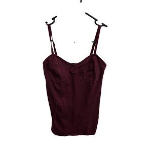 Decree Womens Burgundy Spaghetti Strap Casual Tank Top Size Medium Basic Comfy